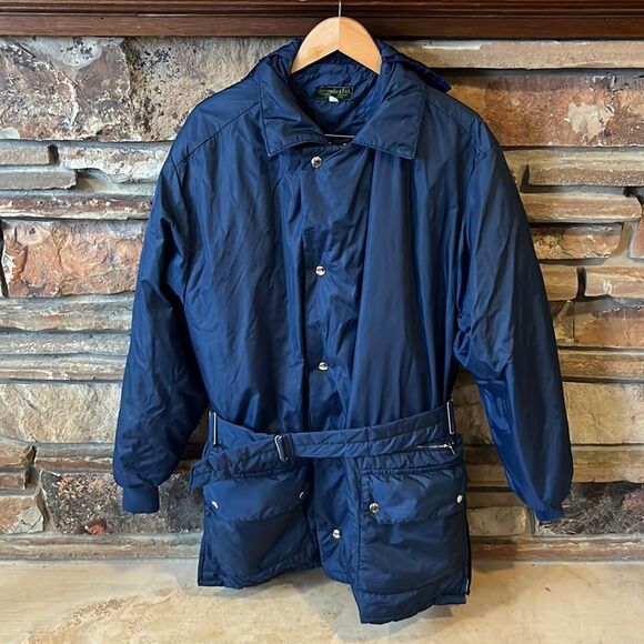 Vintage 60s Abercrombie & Fitch Navy Belted Parka